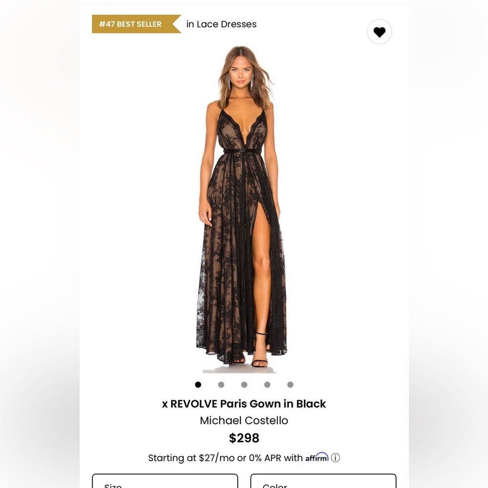 REVOLVE Black Lace Evening Dress